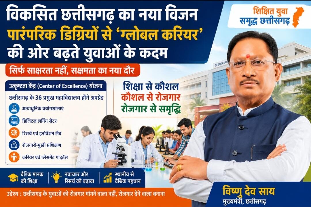 ‘डिग्री से नहीं, स्किल से बनेगी पहचान’: विष्णु देव साय का बड़ा एजुकेशन प्लान, युवाओं को मिलेगा ‘ग्लोबल करियर’ का रास्ता