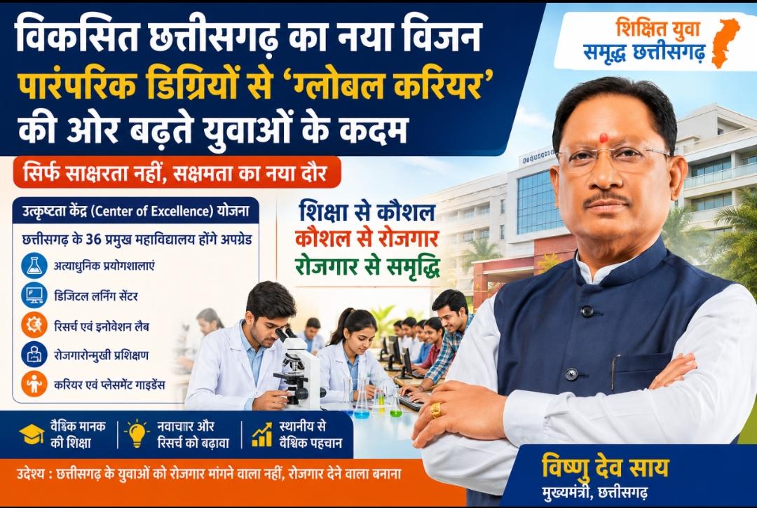 ‘डिग्री से नहीं, स्किल से बनेगी पहचान’: विष्णु देव साय का बड़ा एजुकेशन प्लान, युवाओं को मिलेगा ‘ग्लोबल करियर’ का रास्ता