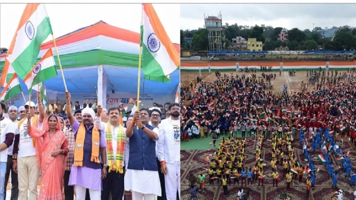 बस्तर तिरंगा यात्रा में गरजे विजय शर्मा: बोले—अब न घर लूटने वाला, न मेला रोकने वाला; माओवाद के दौर का हुआ अंत