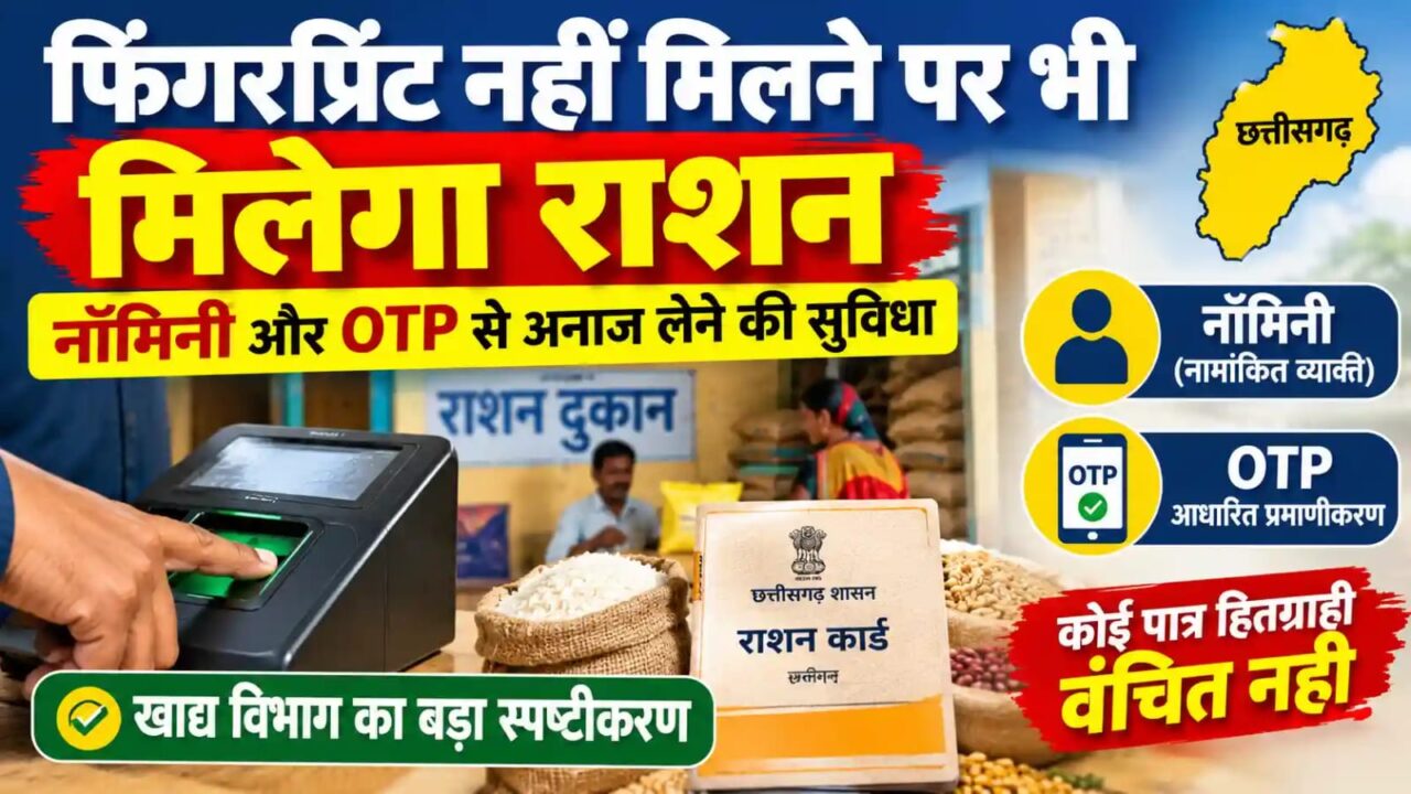 राशन के लिए फिंगरप्रिंट जरूरी नहीं: अंगूठा मैच नहीं होने पर भी मिलेगा अनाज, नॉमिनी या OTP से राशन लेने की वैकल्पिक व्यवस्था